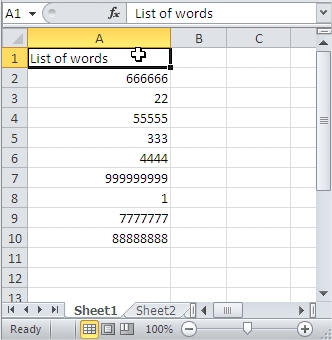 Sort Character Count Table